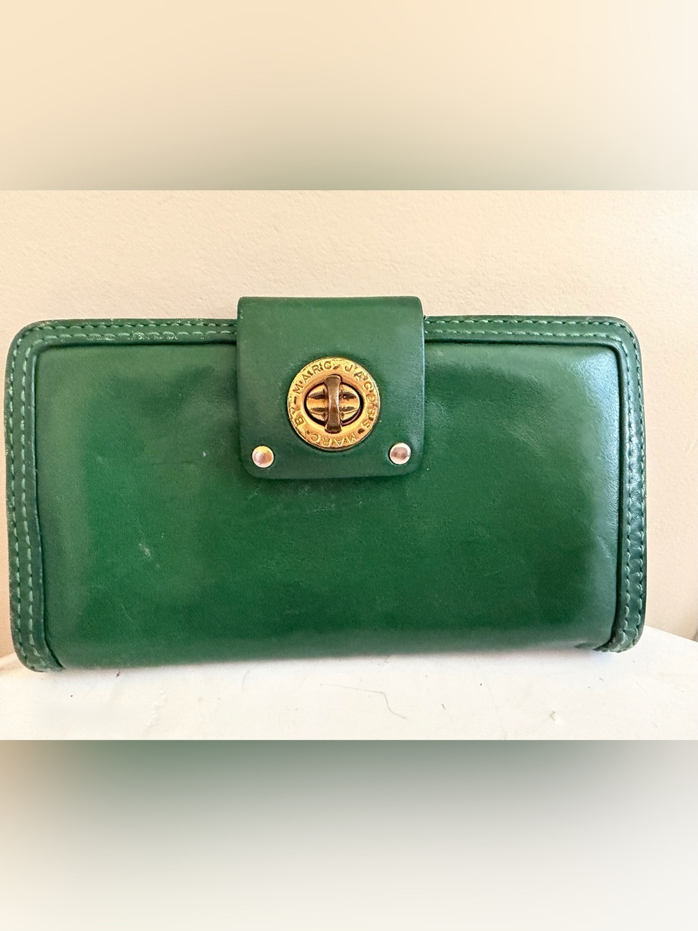 Marc By Marc Jacobs Green brass turn lock wallet